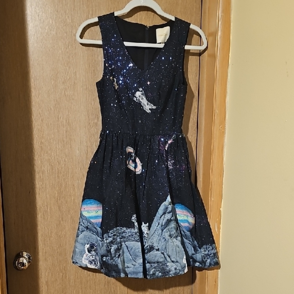 Modcloth Galactic Adventure Dress - Black and Blue